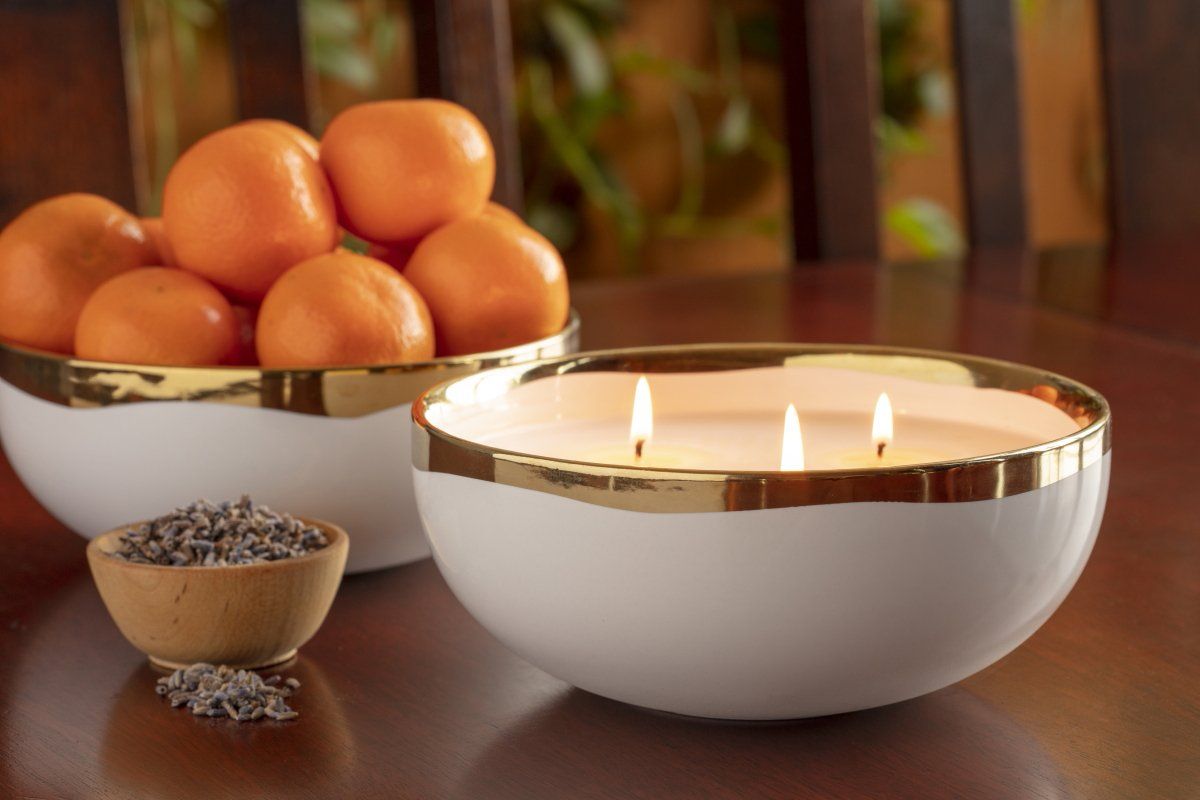 Lulea 3-Wick Bowl - Prosperity Candle handmade by women artisans fair trade soy blend candles