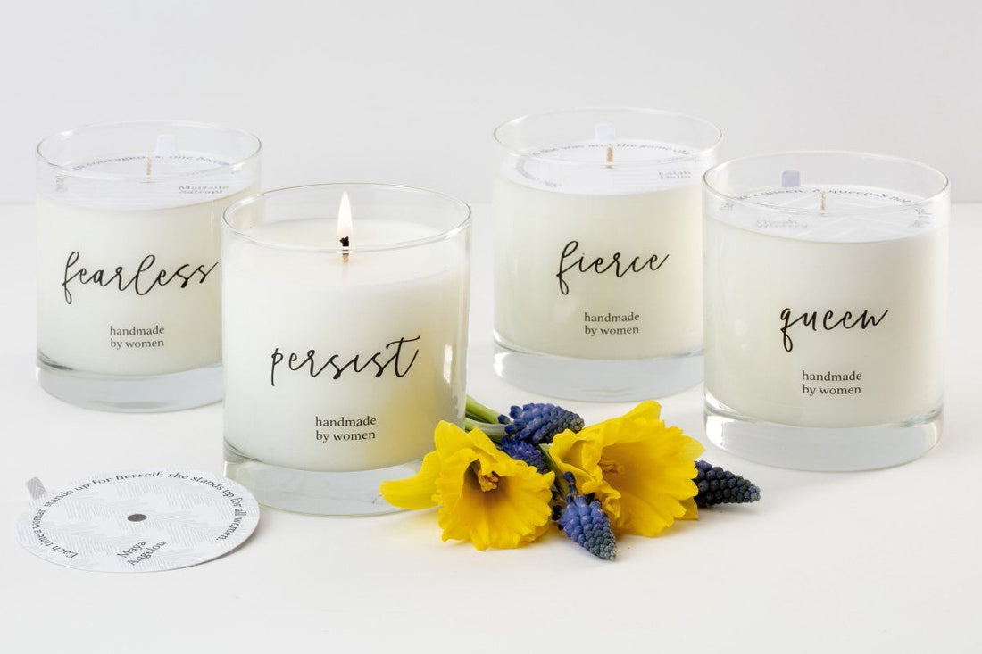 She Inspires Candle - Feminist gifts that give back to empower girls, friends, and co-workers in your life.