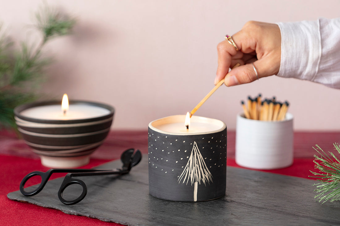 Winter Tree Candle